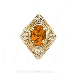 GS190 CIT - 14 Karat Gold Citrine Slide 